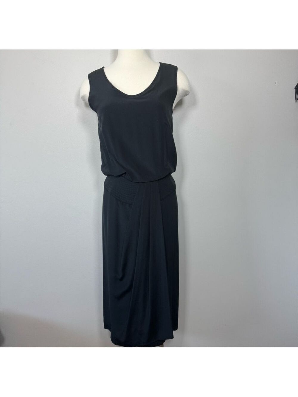 Vintage Wayne Clark Black  Sleeveless midi Dress size 4-6